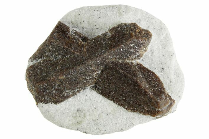 Twinned Staurolite Cross In Glittering Mica-Schist - Russia #356578